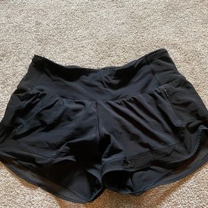 Lululemon black running shorts size 4